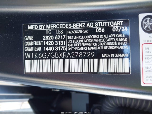 2024 MERCEDES-BENZ S 580 W1K6G7GBXRA278729 Photo 8