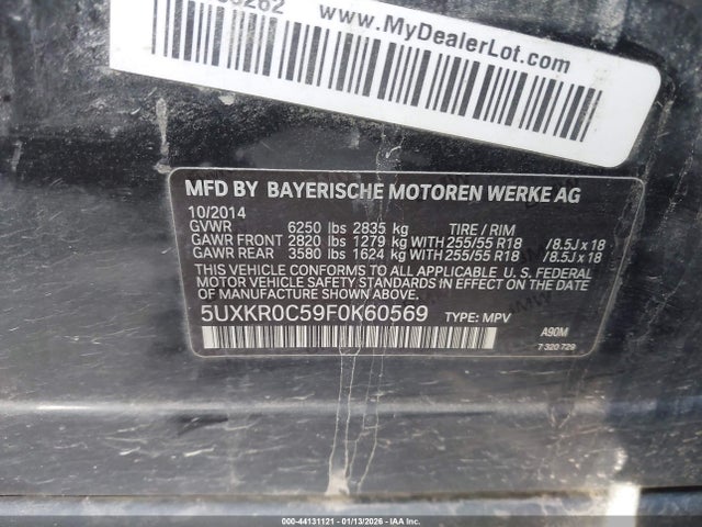 BMW X5 Xdrive35i 2015 5UXKR0C59F0K60569 Image 9