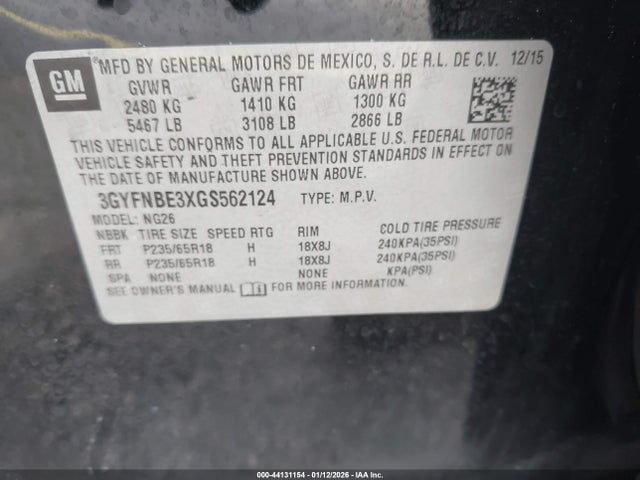 2016 CADILLAC SRX 3GYFNBE3XGS562124 Photo 8
