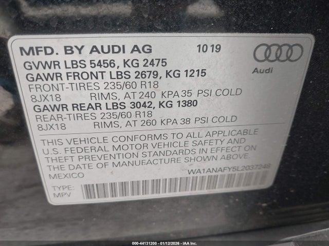 2020 AUDI Q5 WA1ANAFY5L2037248 Photo 8