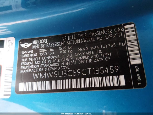 2012 MINI COOPER WMWSU3C59CT185459 Photo 8