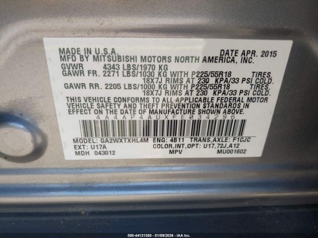 2015 MITSUBISHI OUTLANDER SPORT 4A4AP4AUXFE034296 Photo 8