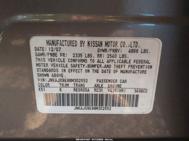 2008 INFINITI EX35 JNKAJ09E98M302552 Photo 8