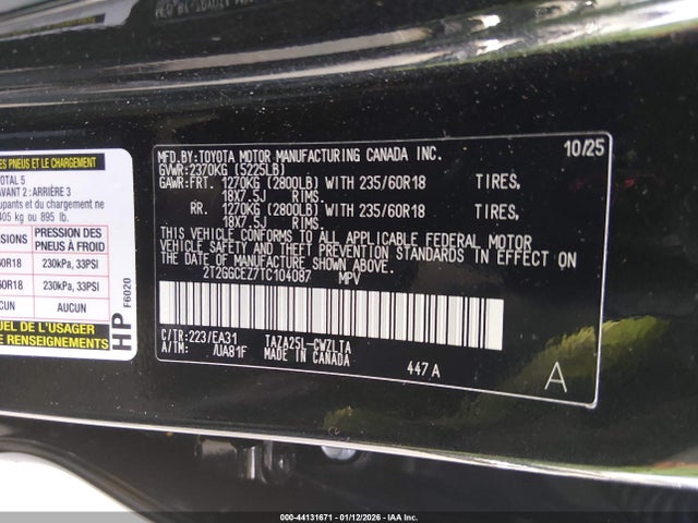 44131671 :رقم المزاد ، 2T2GGCEZ7TC104087 vin ، 2026 Lexus Nx 350 Premium مزاد بيع