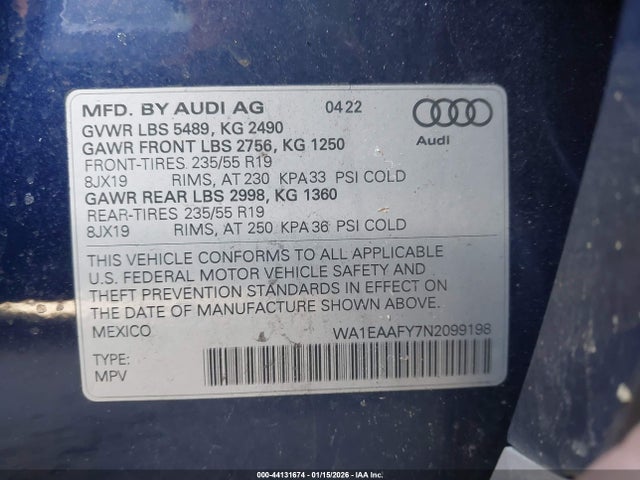 2022 AUDI Q5 WA1EAAFY7N2099198 Photo 8