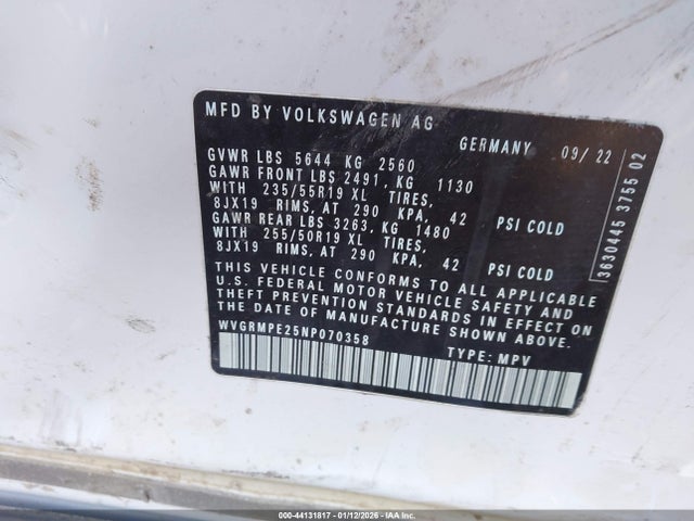 Volkswagen ID.4 PRO 2022 WVGRMPE25NP070358 Image 9