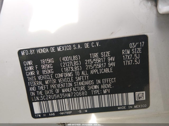 Honda HR-V LX 2017 3CZRU5H35HM720680 Image 9