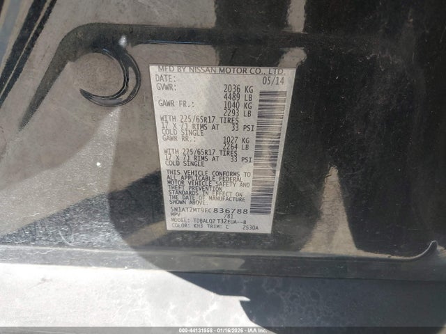 Nissan ROGUE SV 2014 5N1AT2MT9EC836788 Image 9