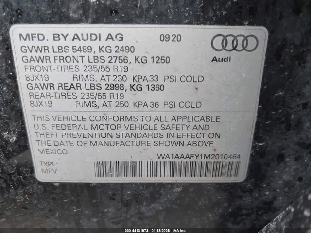 2021 AUDI Q5 WA1AAAFY1M2010464 Photo 8