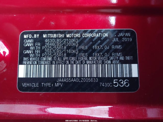 2020 MITSUBISHI ECLIPSE CROSS JA4AS5AA0LZ005633 Photo 8