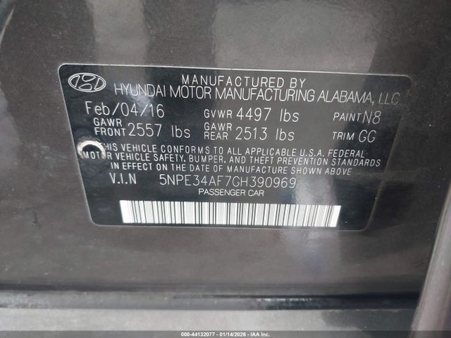 5NPE34AF7GH390969 Hyundai Sonata Sport