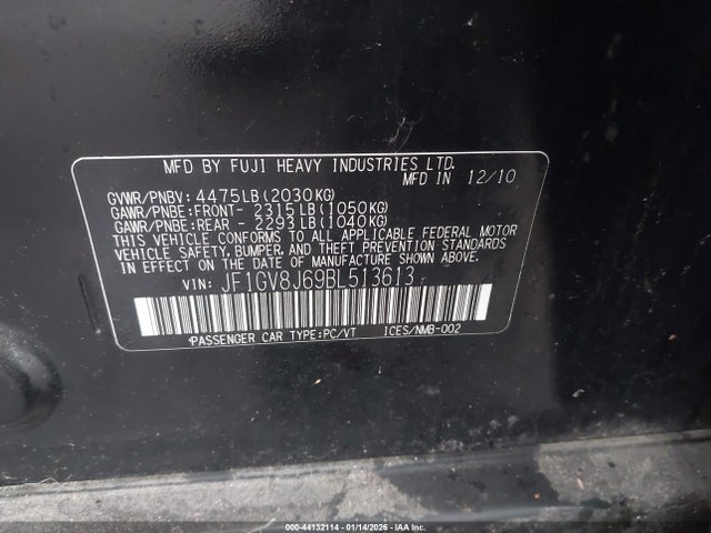 2011 SUBARU IMPREZA WRX STI JF1GV8J69BL513613 Photo 8