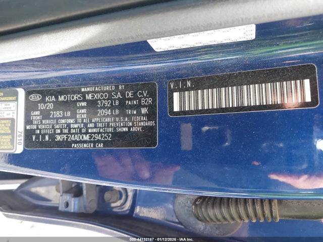 3KPF24AD0ME294252 KIA Forte Lxs