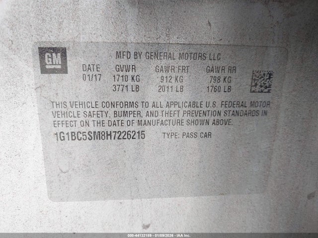 2017 CHEVROLET CRUZE 1G1BC5SM8H7226215 Photo 8