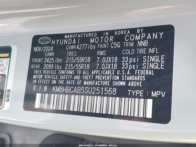 KM8HBCAB5SU251568 Hyundai Kona Sel