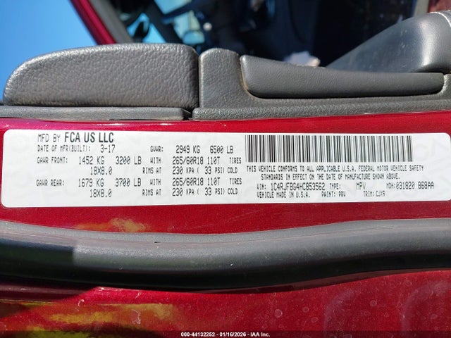 1C4RJFBG4HC853562 Jeep Grand Cherokee Limited 4x4