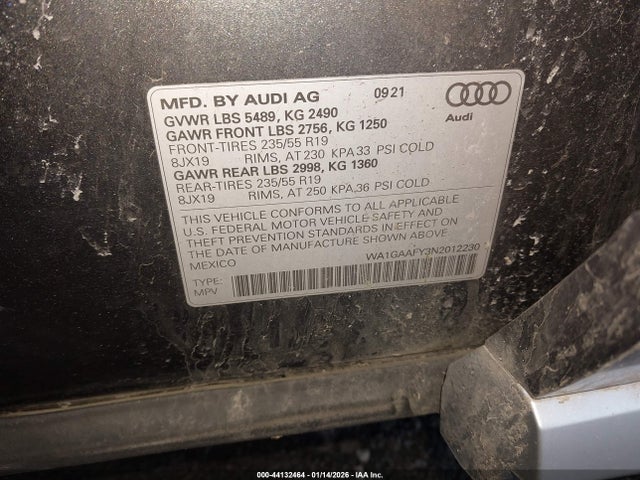 2022 AUDI Q5 WA1GAAFY3N2012230 Photo 8