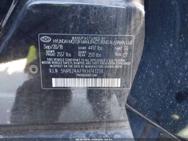 2019 HYUNDAI SONATA 5NPE24AF9KH743238 Photo 8