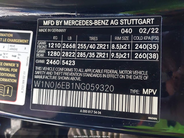 Продажа на аукционе авто 2022 Mercedes-benz Amg Glc 43 4matic Coupe, vin: W1N0J6EB1NG059320, номер лота: 44132602