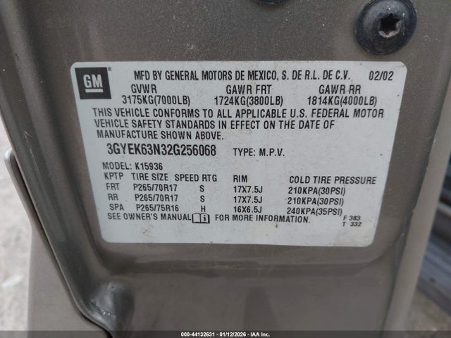 2002 CADILLAC ESCALADE EXT 3GYEK63N32G256068 Photo 8