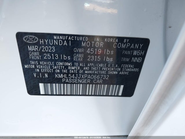 Продаж на аукціоні авто 2023 Hyundai Sonata Hybrid Limited, vin: KMHL54JJXPA066732, номер лоту: 44132678