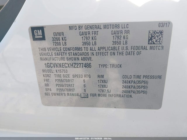 1GCVKNECXHZ277486 Chevrolet Silverado 1500 Wt