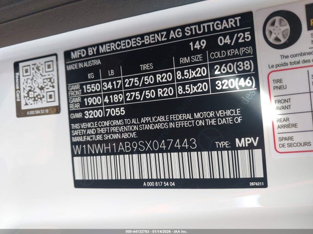 W1NWH1AB9SX047443 Mercedes-Benz G 550 4matic