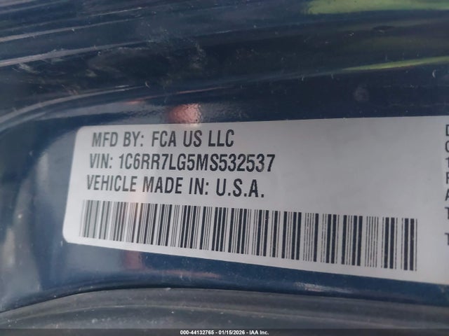 2021 Ram 1500 Classic Slt  4x4 5'7 Box მანქანა იყიდება აუქციონზე, vin: 1C6RR7LG5MS532537, აუქციონის ნომერი: 44132765