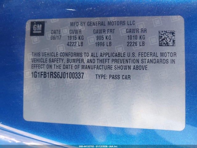 Chevrolet Camaro 1lt 2018 1G1FB1RS6J0100337 Image 9