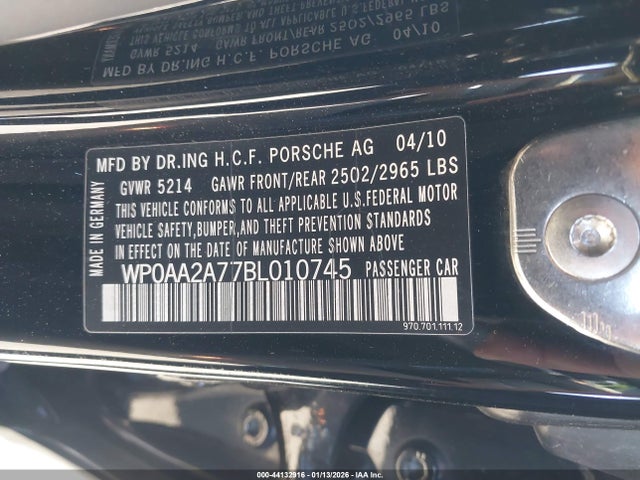 2011 PORSCHE PANAMERA WP0AA2A77BL010745 Photo 8