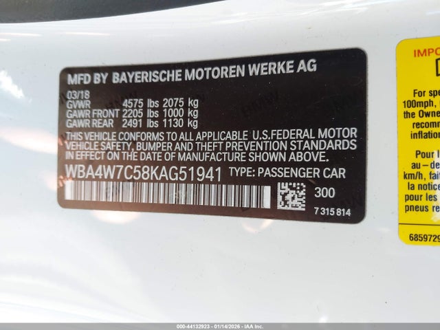 WBA4W7C58KAG51941 BMW 440I