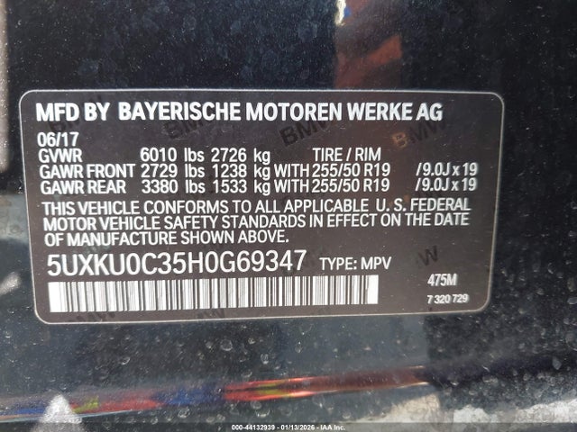 5UXKU0C35H0G69347 BMW X6 Sdrive35i