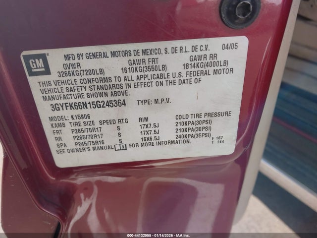 2005 CADILLAC ESCALADE ESV 3GYFK66N15G245364 Photo 8