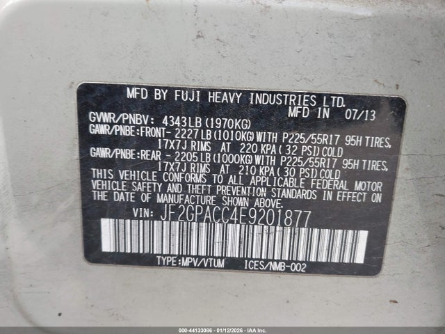 Subaru Xv Crosstrek 2.0i Premium 2014 JF2GPACC4E9201877 Image 9