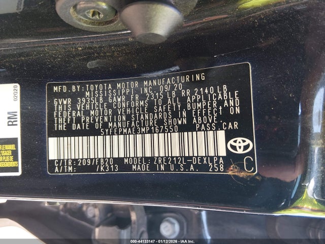 Toyota COROLLA LE 2021 5YFEPMAE3MP167550 Image 9