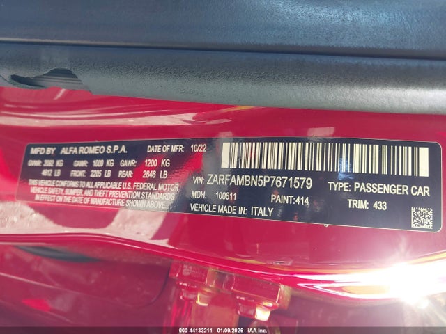 2023 ALFA ROMEO GIULIA ZARFAMBN5P7671579 Photo 8