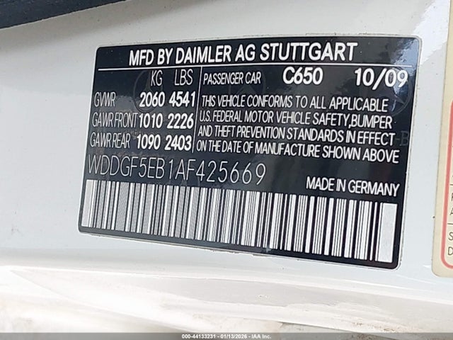 Aukcja sprzedaży 2010 Mercedes-benz C 300 Luxury/sport, vin: WDDGF5EB1AF425669, numer aukcji: 44133231