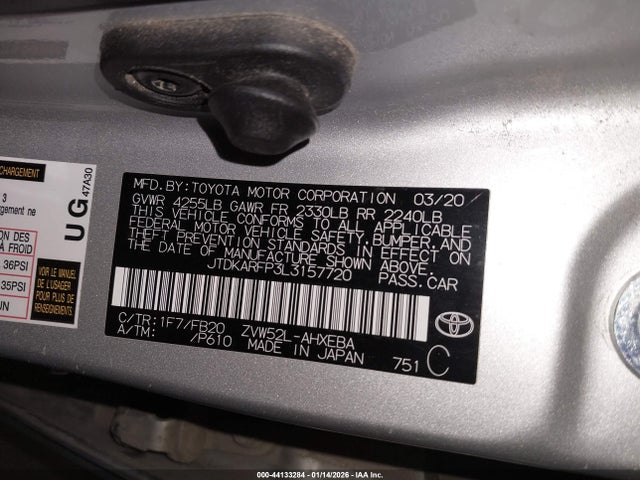 2020 TOYOTA PRIUS PRIME JTDKARFP3L3157720 Photo 8