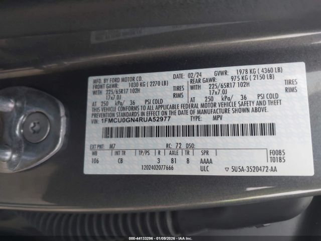 2024 FORD ESCAPE 1FMCU0GN4RUA52977 Photo 8