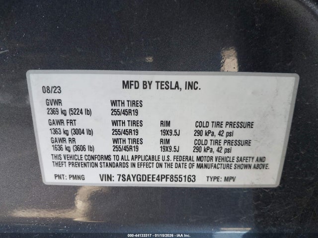 2023 TESLA MODEL Y 7SAYGDEE4PF855163 Photo 8
