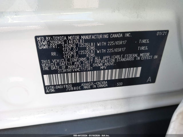 Toyota RAV4 LE 2021 2T3H1RFV4MC117381 Image 9
