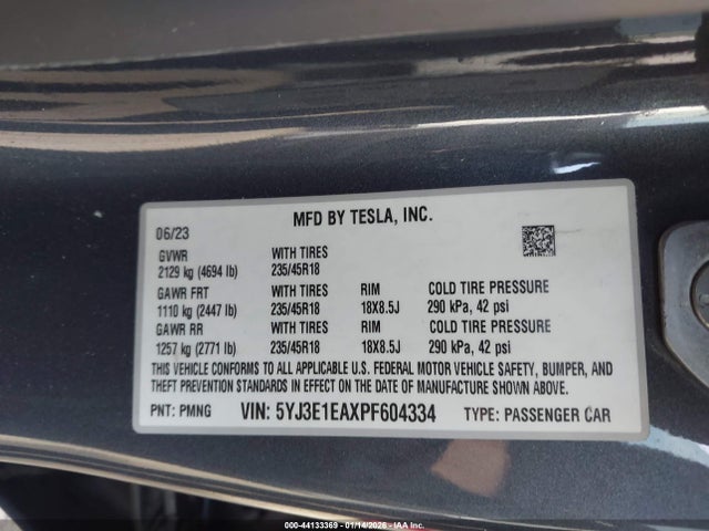 2023 TESLA MODEL 3 5YJ3E1EAXPF604334 Photo 8