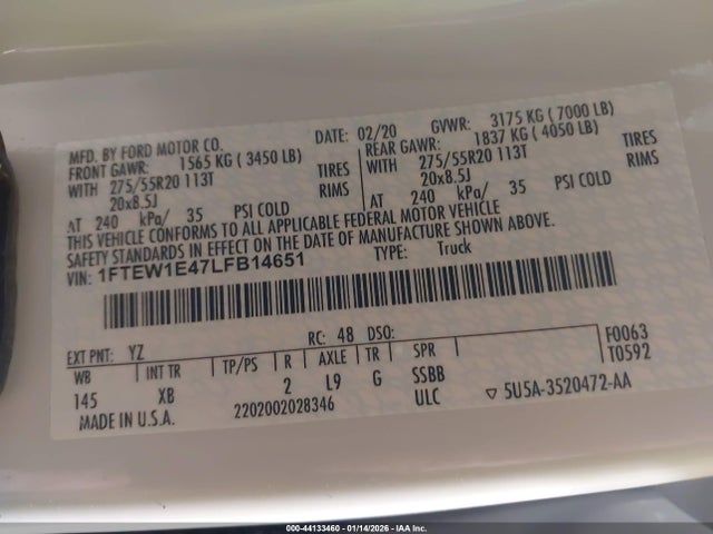 Ford F-150 Xlt 2020 1FTEW1E47LFB14651 Image 9