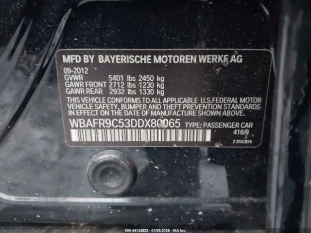 2013 BMW 550I WBAFR9C53DDX80065 Photo 8
