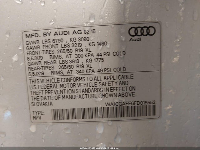 2015 AUDI Q7 WA1CGAFE6FD015552 Photo 8