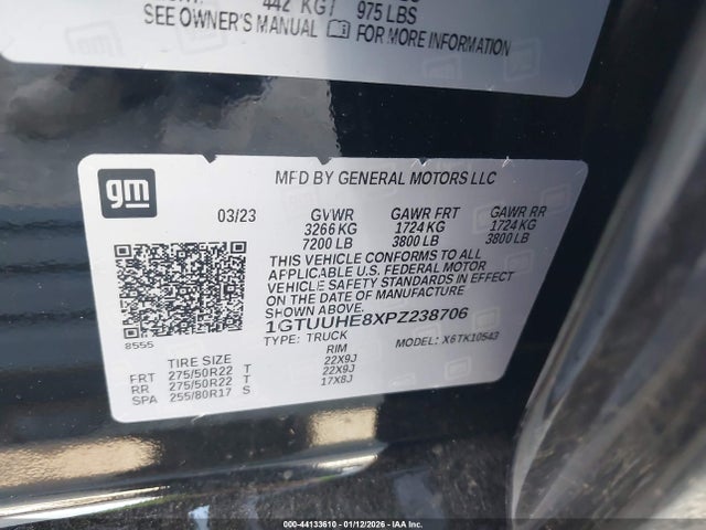 1GTUUHE8XPZ238706 GMC Sierra 1500 4wd Short Box Denali Ultimate