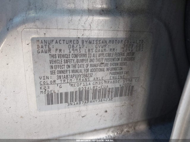 Nissan SENTRA S 2017 3N1AB7APXHY384232 Image 9