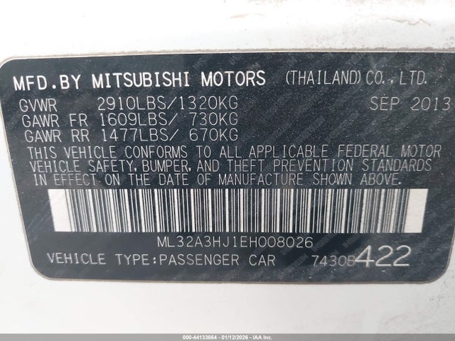 2014 MITSUBISHI MIRAGE ML32A3HJ1EH008026 Photo 8