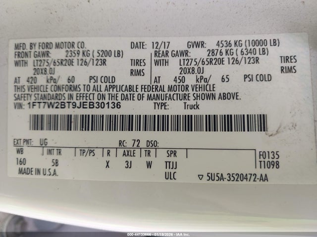 Ford F-250 Lariat 2018 1FT7W2BT9JEB30136 Image 9
