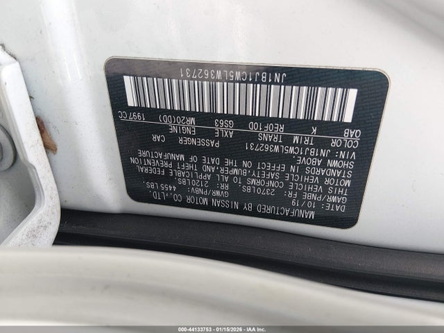 JN1BJ1CW5LW362731 Nissan Rogue Sport Sv Awd Xtronic Cvt